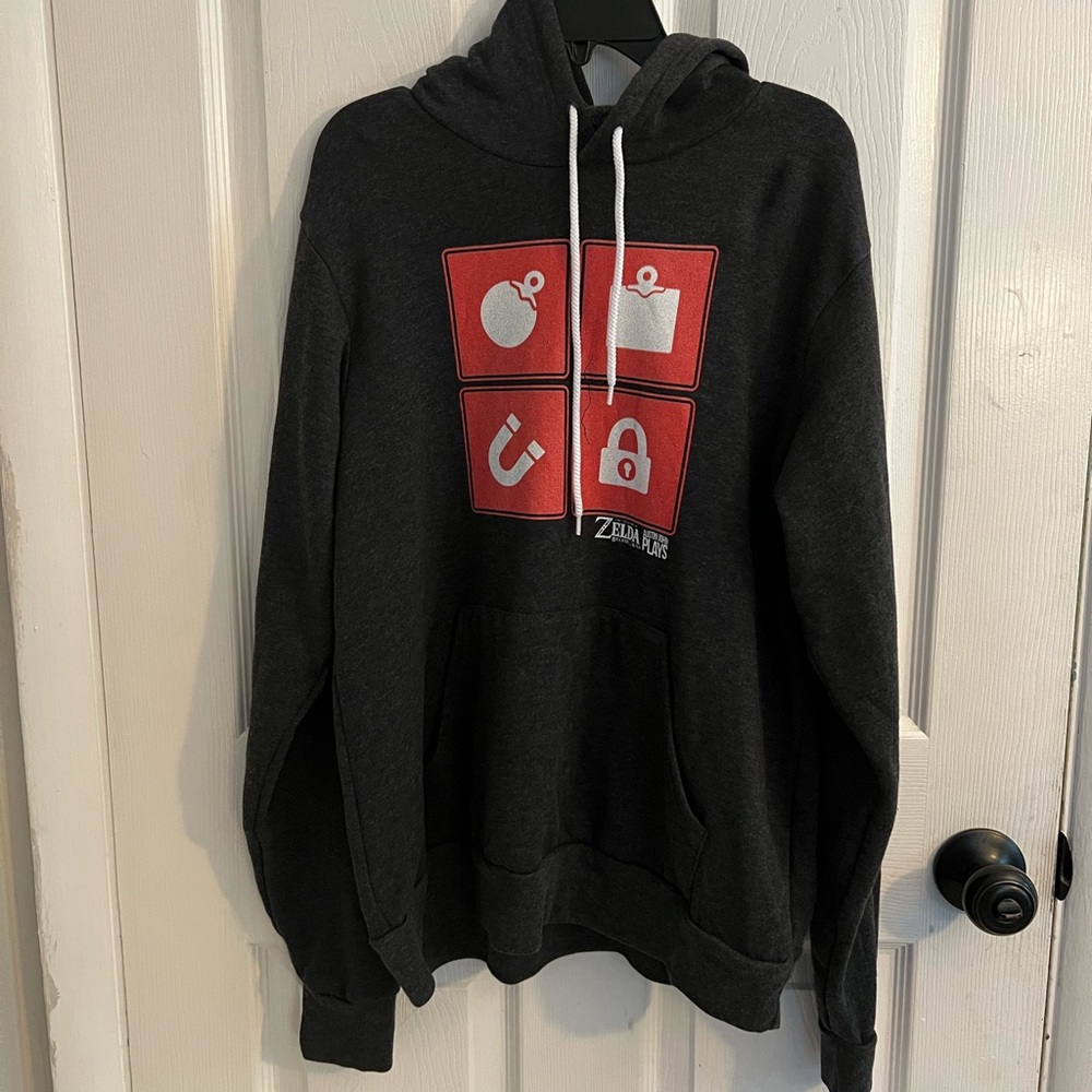 Bella Canvas Zelda Fleece Long Sleeve Dark Gray Hoodie Size M